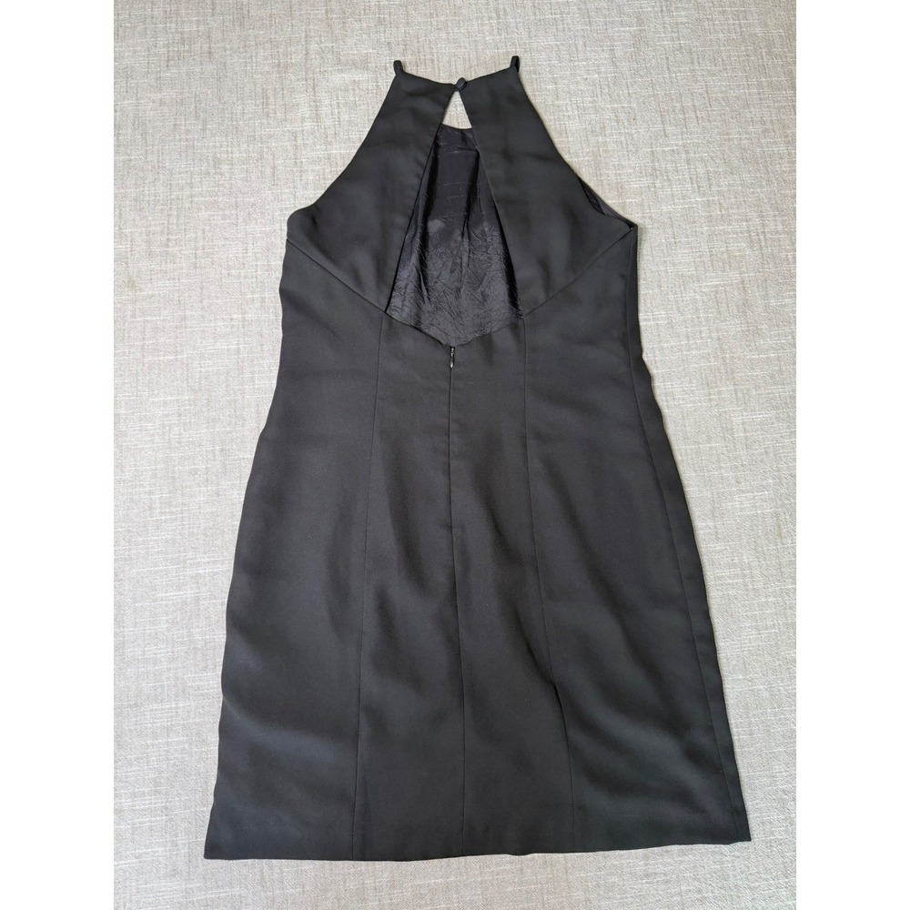 Laundry by Shelli Segal Black Halter Neck Open Back Sheath Dress Vintage Size 12 - Picture 2 of 16